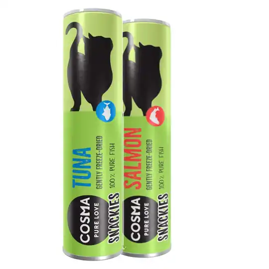 Cosma Snackies provmix till sparpris! - 30 g, 2 sorter (tonfisk, lax) Kampanjpris