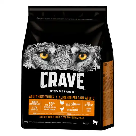 Crave Adult Dog Turkey & Chicken - Ekonomipack 3 x 2,8 kg Kampanj
