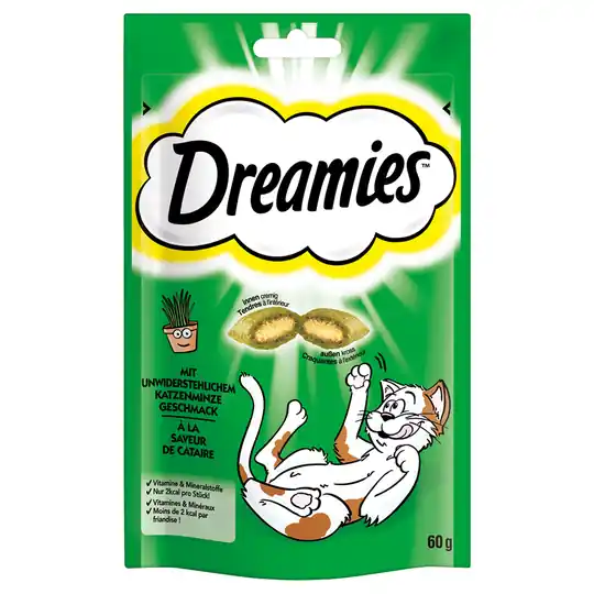 Dreamies Cat Treats 60 g - Ekonomipack Catnip (6 x 60 g) Erbjudande
