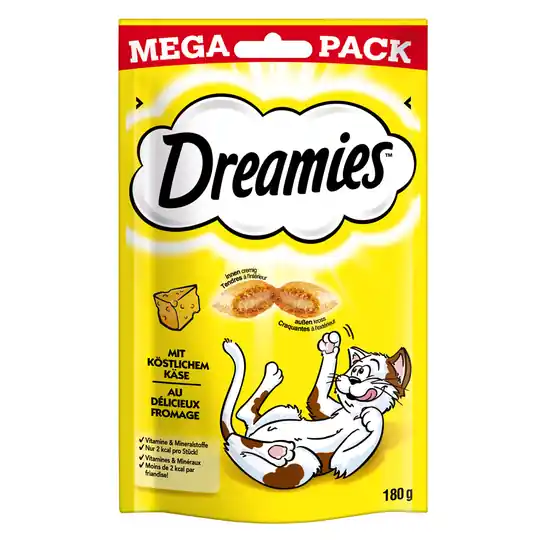 Beställ idag Dreamies Cat Treats Big Pack 180 g - Blandpack Ost, Kyckling, & Lax (6 x 180 g)