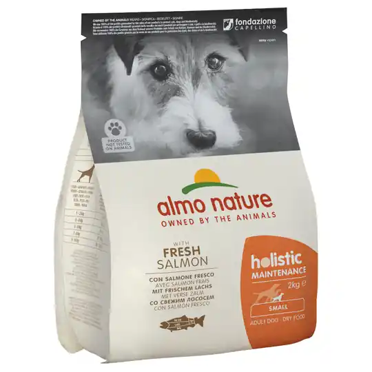Ekonomipack 2 / 3 påsar Almo Holistic Nature hundfoder - Adult Small Lax & ris (3 x 2 kg) Beställ idag