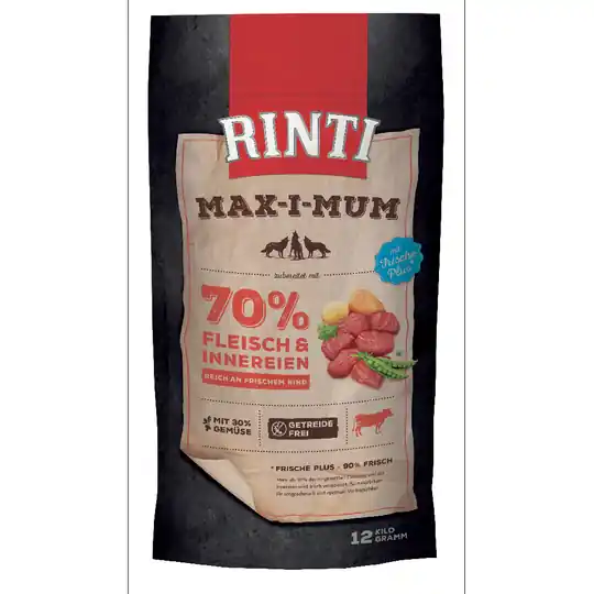 Endast idag Ekonomipack 2 x 12 kg Rinti Max-I-Mum torrfoder - Nötkött (2 x 12 kg)