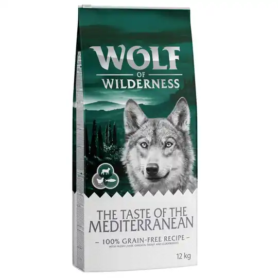 Ekonomipack 2 x 12 kg Wolf of Wilderness hundmat - The Taste of Mediterranean Populär