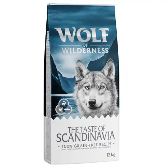 Endast idag Ekonomipack 2 x 12 kg Wolf of Wilderness hundmat - The Taste of Scandinavia