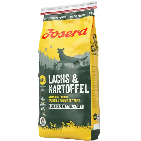Ekonomipack 2 x 15 eller 3 x 4 kg Josera hundfoder - Lax & potatis, spannmålsfritt Kampanjpris