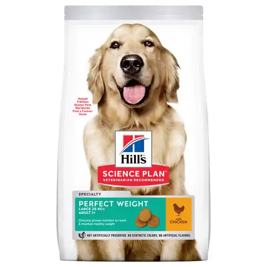 Ekonomipack 2 x Hill‘s Science Plan hundfoder - Perfect Weight Large Breed Chicken (2 x 12 kg) Handla nu