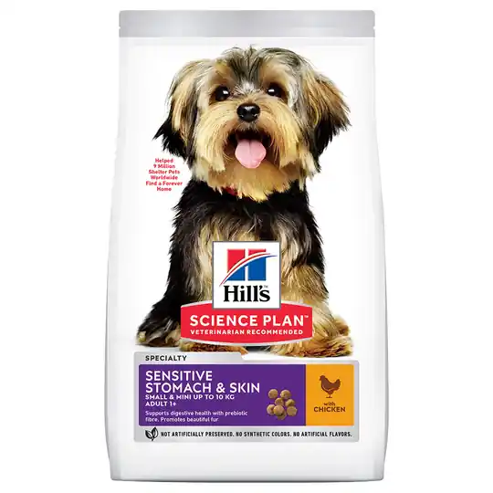 Begränsat erbjudande Ekonomipack 2 x Hill‘s Science Plan hundfoder 1+ Sensitive Stomach & Skin Small & Mini Chicken (2 x 6 kg)