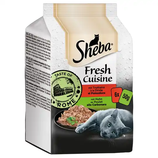 Ekonomipack 36 x 50 g Sheba Fresh Cuisine Taste of Rome - Kyckling + Kalkon Expressleverans
