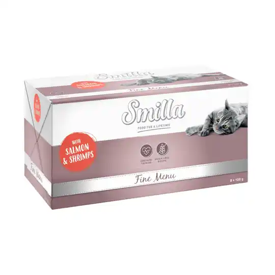 Ekonomipack 48 x 100 g Smilla Fine Menu Lax & räkor Lägg i varukorgen