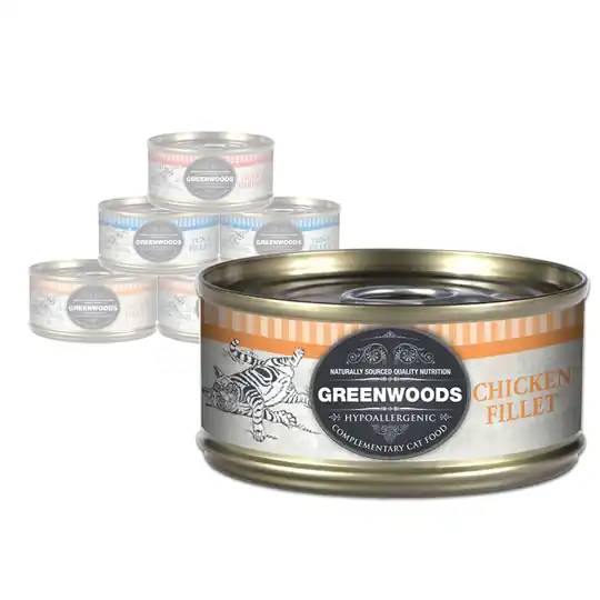 Nyhet Ekonomipack 48 x 70 g Greenwoods Adult våtfoder - Blandpack