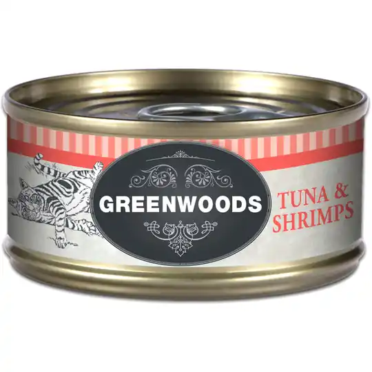 Ekonomipack 48 x 70 g Greenwoods Adult våtfoder - Tuna & Shrimps Extra rabatt