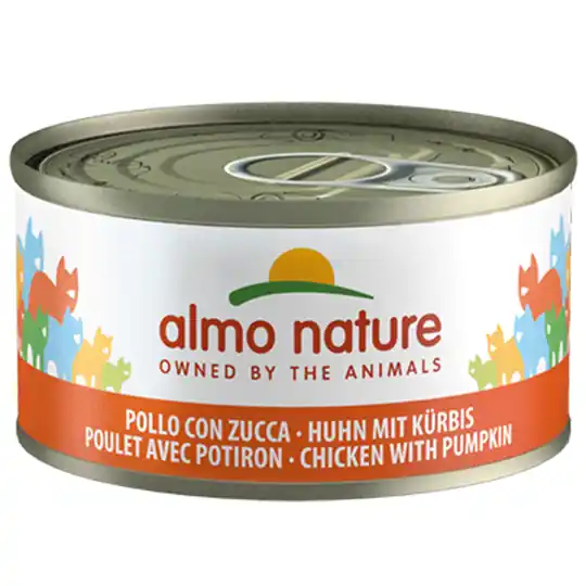 Beställ nu Ekonomipack Almo Nature 24 x 70 g - Kyckling & pumpa