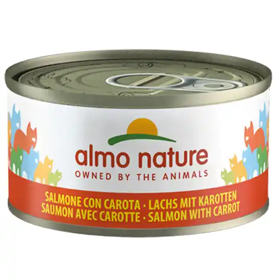 Kundfavorit Ekonomipack Almo Nature 24 x 70 g - Lax & morötter i gelé