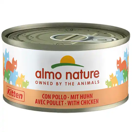 Ekonomipack Almo Nature 48 x 70 g - Kitten Kyckling Populärt val