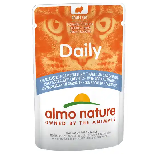Kampanj Ekonomipack Almo Nature Daily Menu Pouch 24 x 70 g - Torsk och räkor