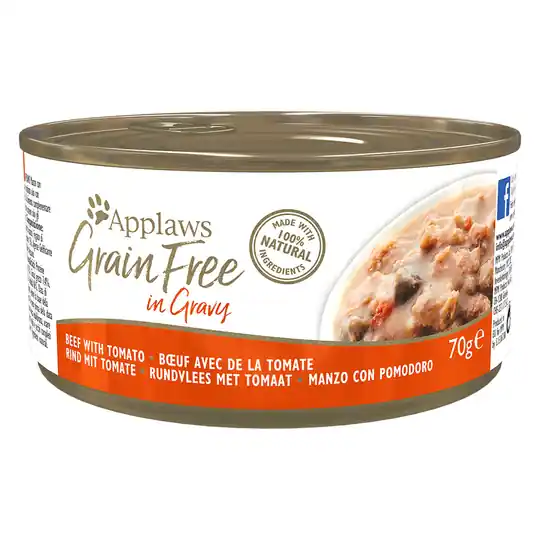 Beställ idag Ekonomipack Applaws Grainfree in Gravy 24 x 70 g - Nötkött med tomat