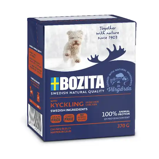 Ekonomipack Bozita Chunks in Jelly 24 x 370 g - Kyckling & ris Säker betalning