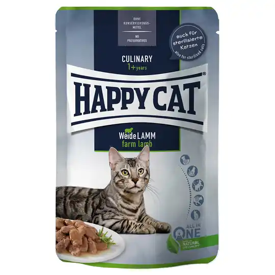 Ekonomipack Happy Cat Pouch Meat in Sauce 24 x 85 g - Farm Lamb - lamm Köp online