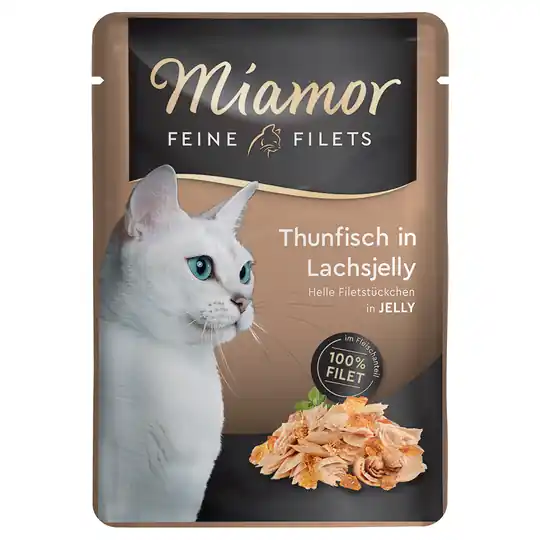 Erbjudande Ekonomipack Miamor Fine Filets Pouch 24 x 100 g - Tonfisk i laxgelé