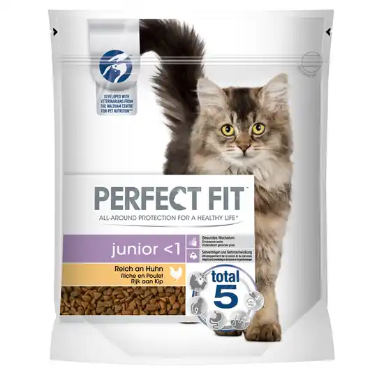 Ekonomipack Perfect Fit kattfoder till sparpris! Junior Kyckling (6 x 750 g) prisnedsättning