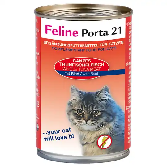 Ekonomipack Porta 21, 12 x 400 g - Tonfisk med nötkött - spannmålsfritt Populär