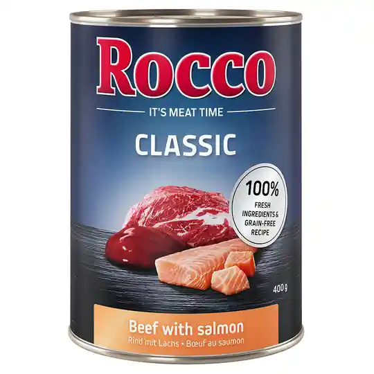 Begränsat antal Ekonomipack Rocco Classic 24 x 400 g hundfoder - Nöt & lax