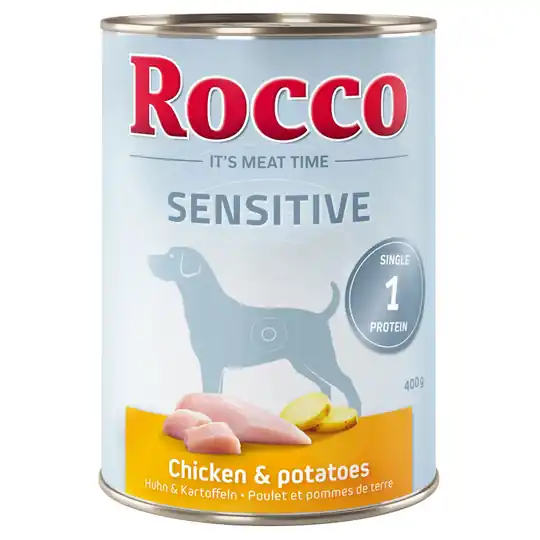 Begränsat erbjudande Ekonomipack Rocco Sensitive 24 x 400 g - Blandpack, 4 sorter