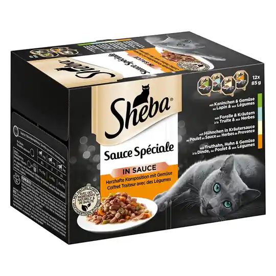 Ekonomipack Sheba 144 x 85 g portionsform - Sauce Speciale Premium