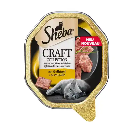 Ekonomipack Sheba Craft Collection portionsform 44 x 85 g - Paté med fina bitar av hönskött Extra rabatt