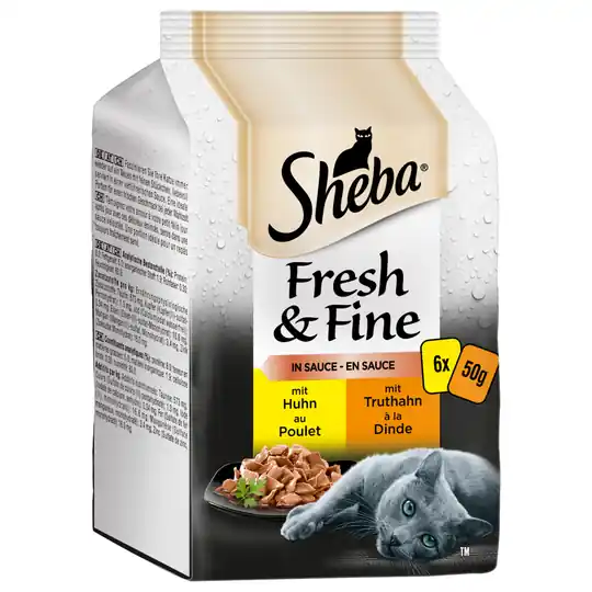 Erbjudandepris Ekonomipack Sheba Fresh & Fine 36 x 50 g Kyckling & Kalkon i sås