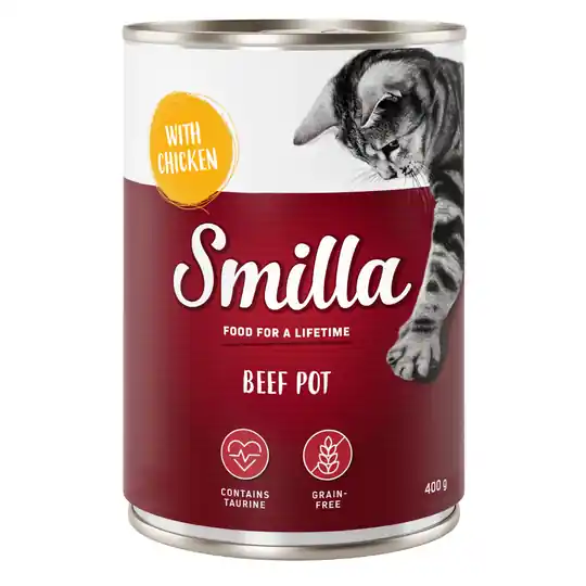 Ekonomipack Smilla Beef Pot 24 x 400 g Nötkött & kyckling Endast idag