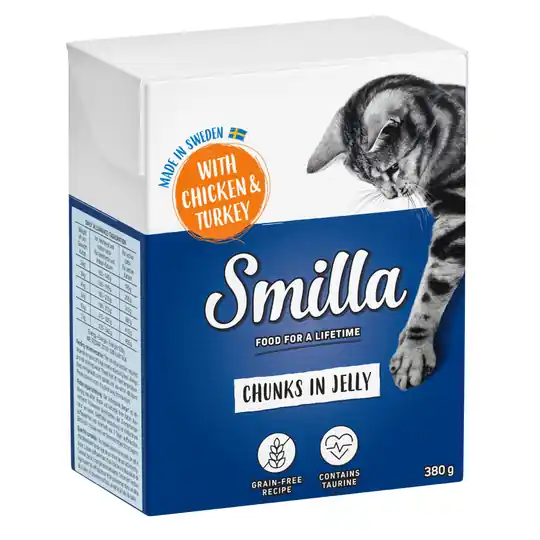 Populär Ekonomipack Smilla Chunks i gelé 24 x 380 g Kyckling & kalkon