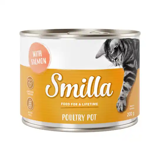 Lågt pris Ekonomipack Smilla Poultry Pot 24 x 200 g - Mört fjäderfäkött med lax
