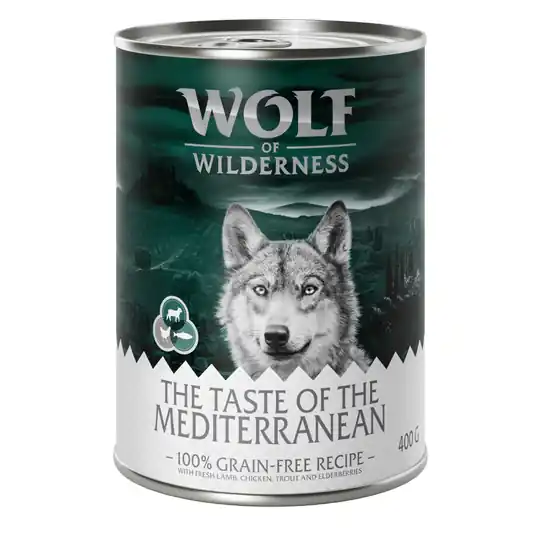 Ekonomipack Wolf of Wilderness The Taste Of 12 x 400 g - The Taste Of The Mediterranean Beställ idag