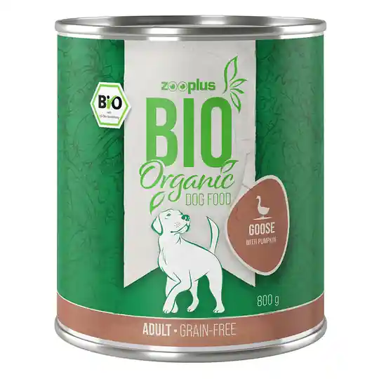 Begränsat erbjudande Ekonomipack zooplus Bio 12 x 800 g - Eko-gås med eko-pumpa (spannmålsfritt)