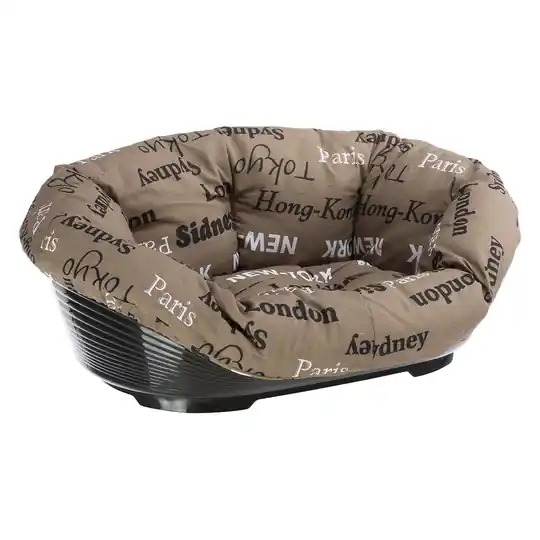 Beställ nu Ferplast hundkorg Siesta Deluxe svart med överdrag Sofà - Cities Set stl 6, L 70,5 x B 52 x H 23,5 cm