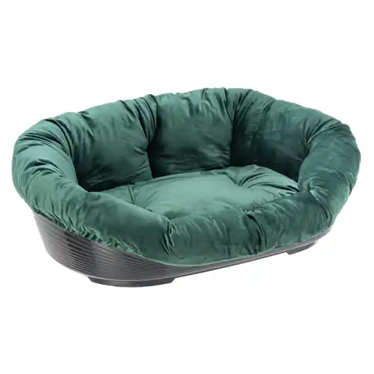 prisnedsättning Ferplast Siesta Deluxe svart med överdrag Sofà - Velvet grön - Set stl. 6 L 73 x B 55 x H 27 cm
