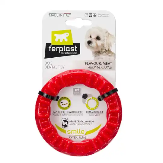 Lågt pris Ferplast Smile tuggring, röd - Stl. XS Ø 8,5 x H 1,7 cm
