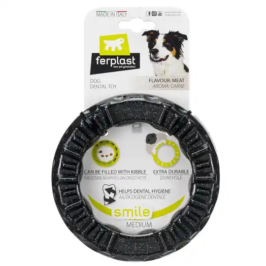 Ferplast Smile tuggring, svart - Stl. M Ø 16 x H 3,2 cm Beställ nu