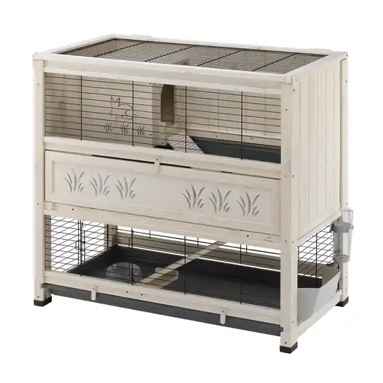 Endast idag Ferplast Träbur Indoor Home - Vit L 108 x B 59 x H 102,5 cm (2 paket*)