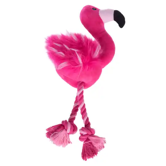 Begränsat antal Flamingo med rep hundleksak - 1 st