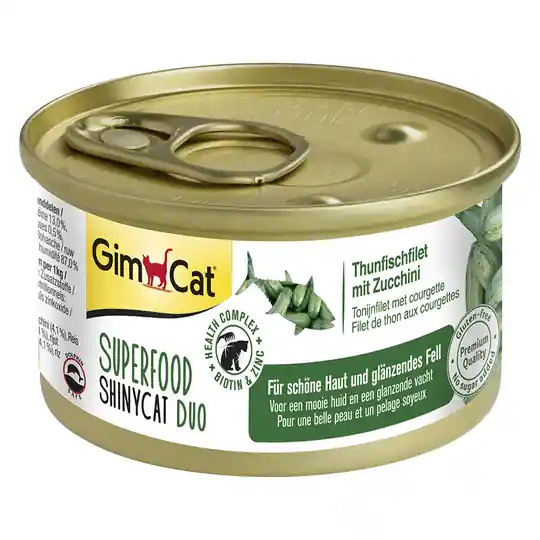 GimCat Superfood ShinyCat Duo 12 x 70 g - Mixpaket (4 sorter) Erbjudandepris