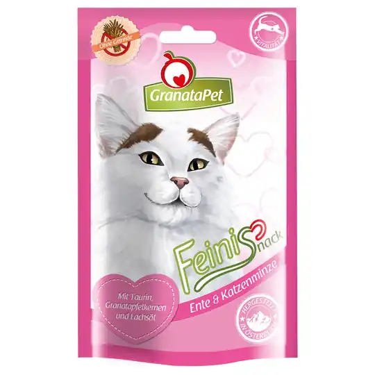 Erbjudandepris GranataPet Feini kattgodis - Anka & kattmynta (3 x 50 g)