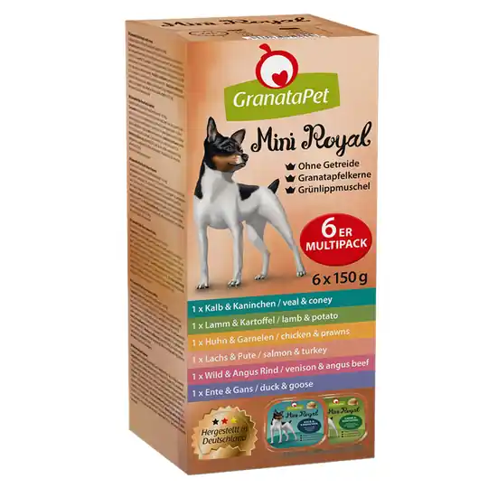 GranataPet Mini Royal 6 x 150 g portionsform - Blandpack Sänkt pris