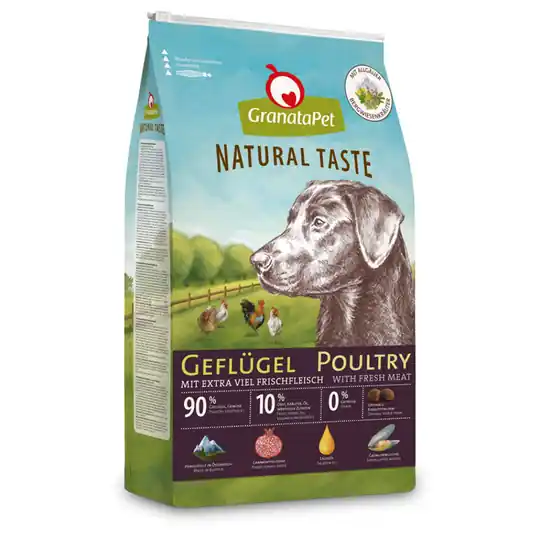 Begränsat erbjudande GranataPet Natural Taste Höns torrfoder - Ekonomipack 2 x 12 kg