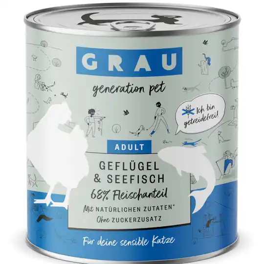 GRAU Adult Grain Free 6 x 800 g - Fjäderfä & havsfisk Säker betalning