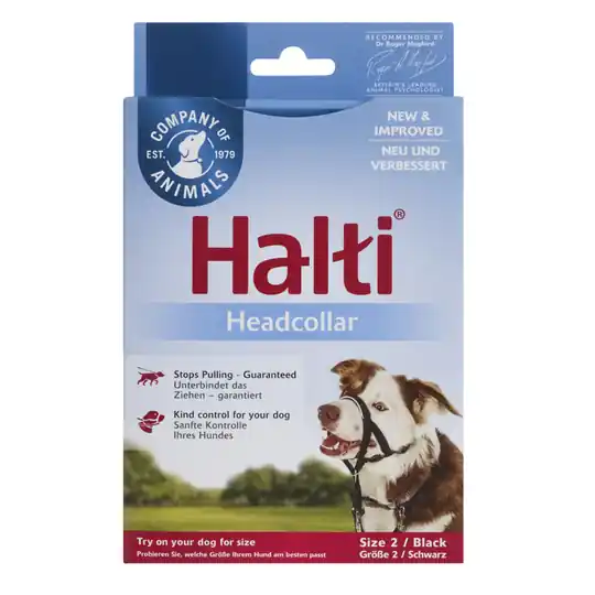 Kampanjpris Halti nosgrimma svart - Stl. 2 beagle, border collie, pudel