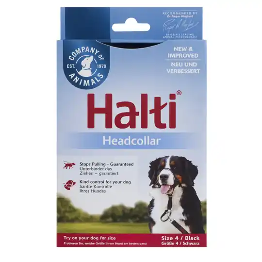 Kampanj Halti nosgrimma svart - Stl. 4 berner sennen, grand danois, rottweiler