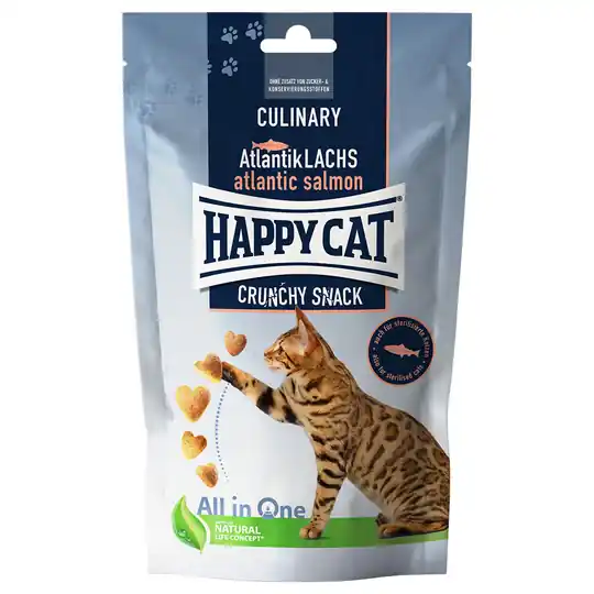 Happy Cat Culinary Crunchy Snack Atlantik Salmon - 70 g Endast idag