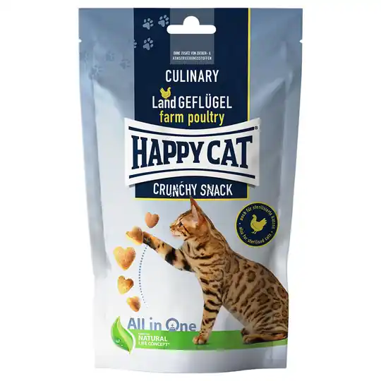 I lager Happy Cat Culinary Crunchy Snack Land Poultry - Ekonomipack 2 x 70 g